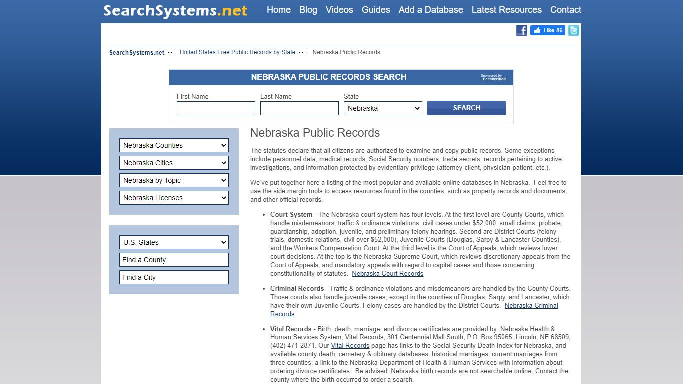 Nebraska Public Records Search